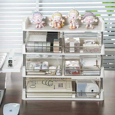 Skin Care Organiser 4 Tier Desktop File Organiser with Drawers Living Room Organiser Display Cabinet Kitchen Spice Organise
