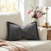 Federa Cuscino Decorativa con Fiocco in Chenille Federa Cuscino con Fiocco Copricuscino da Lancio Letto Sedia