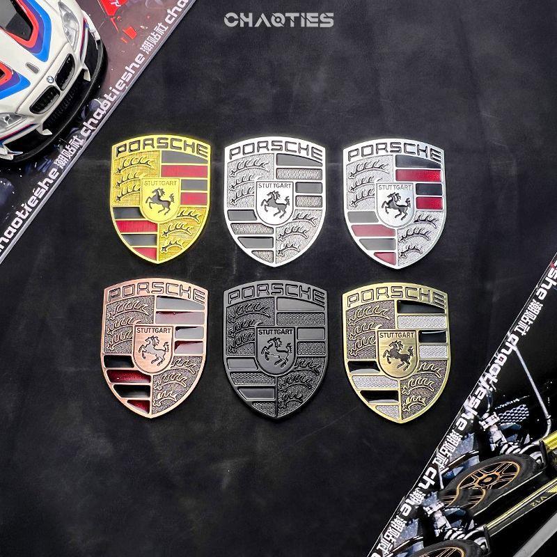 3D Metal Car Hood Front Modification Sticker Body Decorative Decal For Porsche Cayenne Panamera Macan 911 718 918 Taycan Boxster