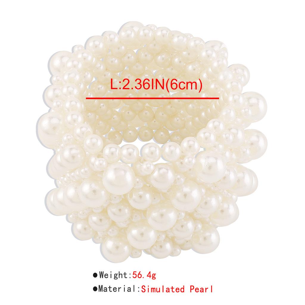Elegant Geometric Minimalist Bracelet Multi Row Elastic Wide Pearl Creative Internet Celebrity Fashion Bracelet For Women