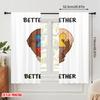 2pcs 2D Flat Printing Window Curtains Diversity Unity Heart Puzzle Polyester Without Electricity Party Decorations Use for Photo