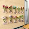 8/10 Stück DIY Mini-Glasvasen-Magnete Moderne Kreative Kühlschrankmagnete Vase 3D mit künstlicher Blume Winzige magnetische Knospenvasen