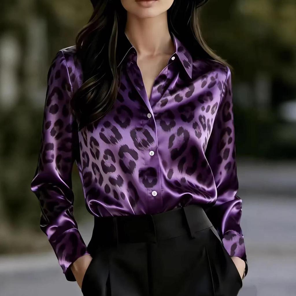 2026 Modernes Europäisches & Amerikanisches Leopardenmuster Damen Freizeitmode Hemd - Frühjahrs-/Herbstkollektion