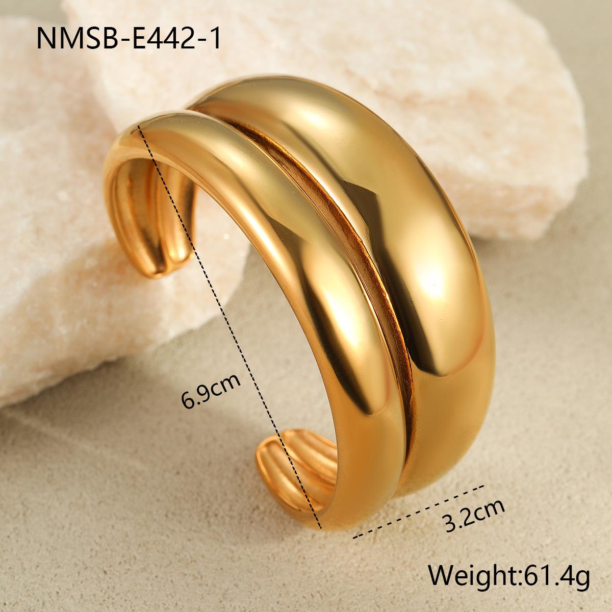GEMCHIC Women s 18K Gold Plated Stainless Steel Bangle Bracelet Geometric Design Fashion Cuff