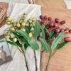 Artificial Fruits Branch for Vase, Realistic Simulation Fake Berries Stem with Leaves for Home Kitchen, Wedding, Party Decoration