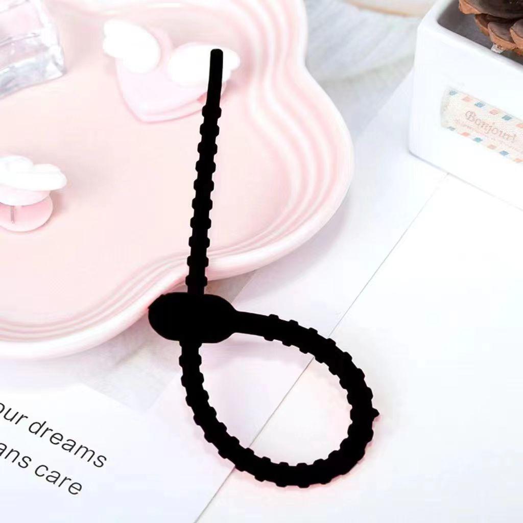 Wiederverwendbare farbige Silikon-Kabelbinder für Datenkabel, Kabelaufwickler und -management