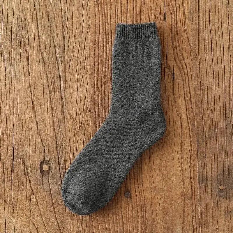 

1 пара зимних мужских толстых носков, классические деловые однотонные мужские носки для сохранения тепла и продолжения согревания darkgrey