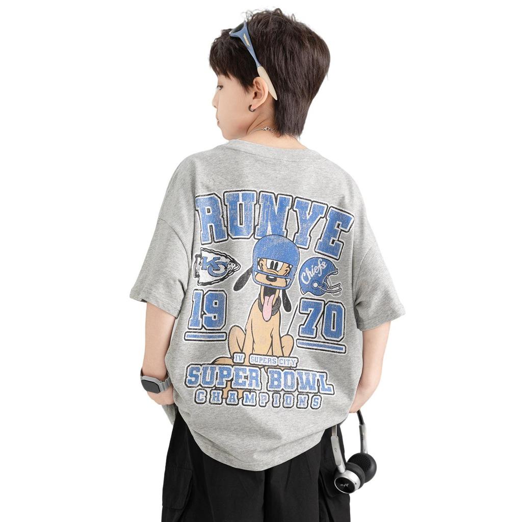 Boys' Trendy Korean Style Cartoon T-Shirt - Casual Loose Fit, Short Sleeve Summer Top