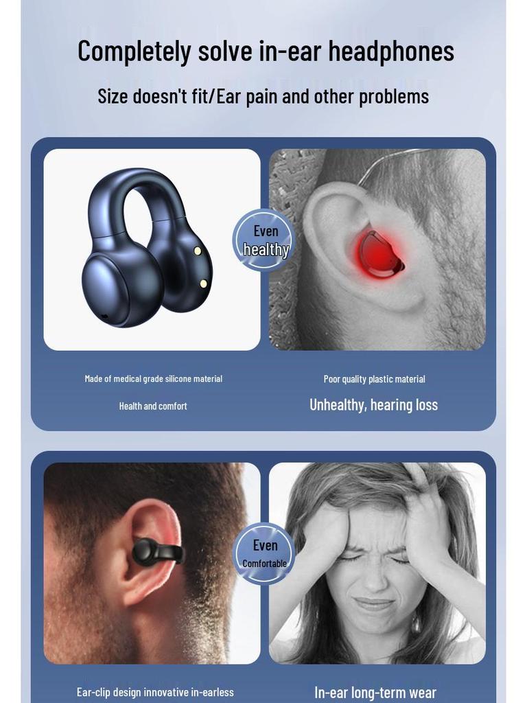 M30 Ear Clip Bone Conduction Sports Bluetooth Earphones with Ultra-long Battery Life