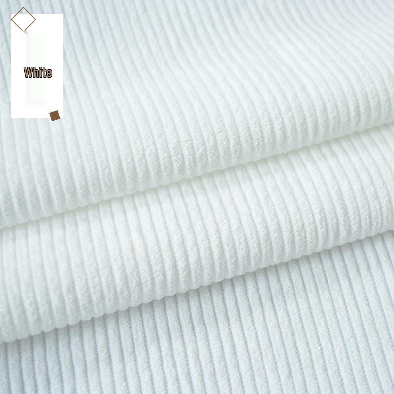 Solid-Color Ribbed Corduroy Jacket and Shirt-Smock in Silk Fabric