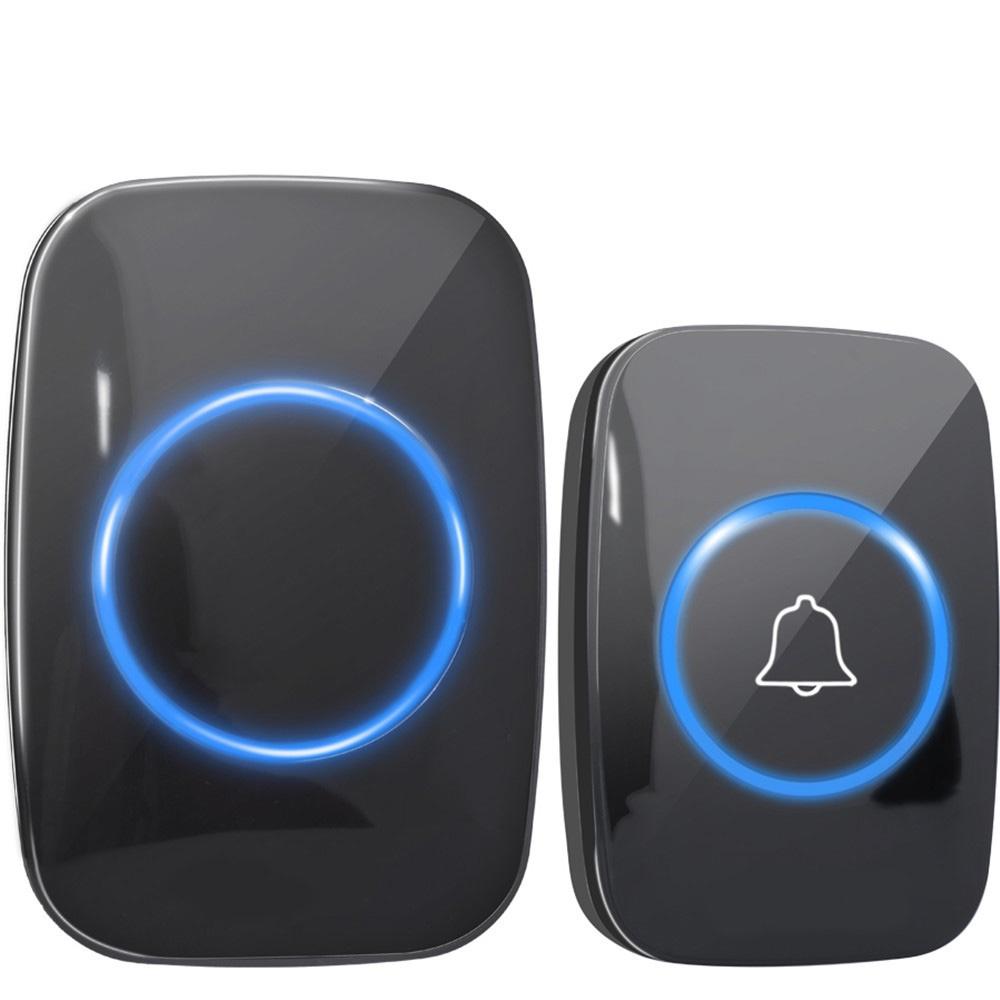Wireless Doorbell, Waterproof Doorbell, 1 Button, 1 Receiver, 60 Ringtones, 5-level Volume Adjustment, European Standard Plug.