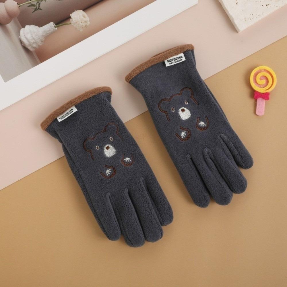 Plush Ski Gloves Polar Fleece Full Finger Gloves New Windproof Coldproof Gloves  Autumn and Winter