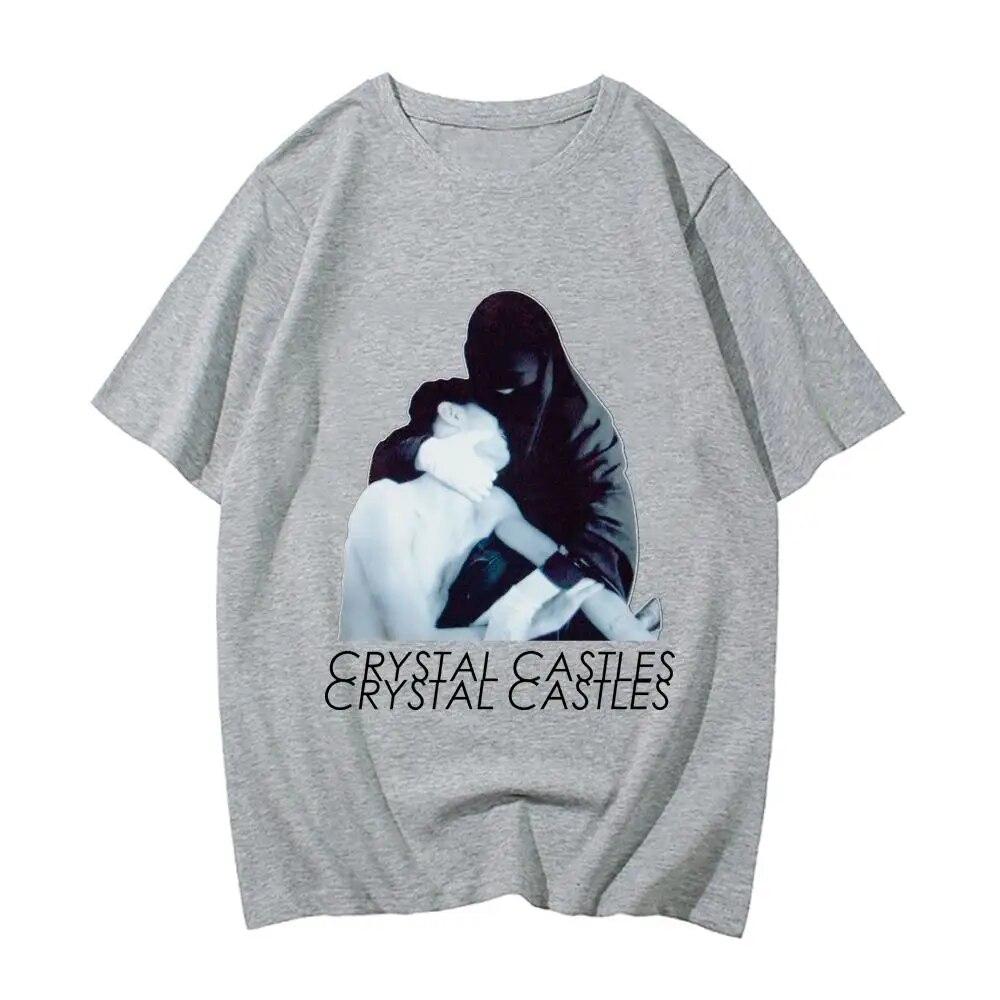 High Quality Cotton EU Size Crystal Castles T Shirt Unisex Vintage Funny T-shirt Harajuku Hip Hop Streetwear Unisex Top Tshirt Male Unisex