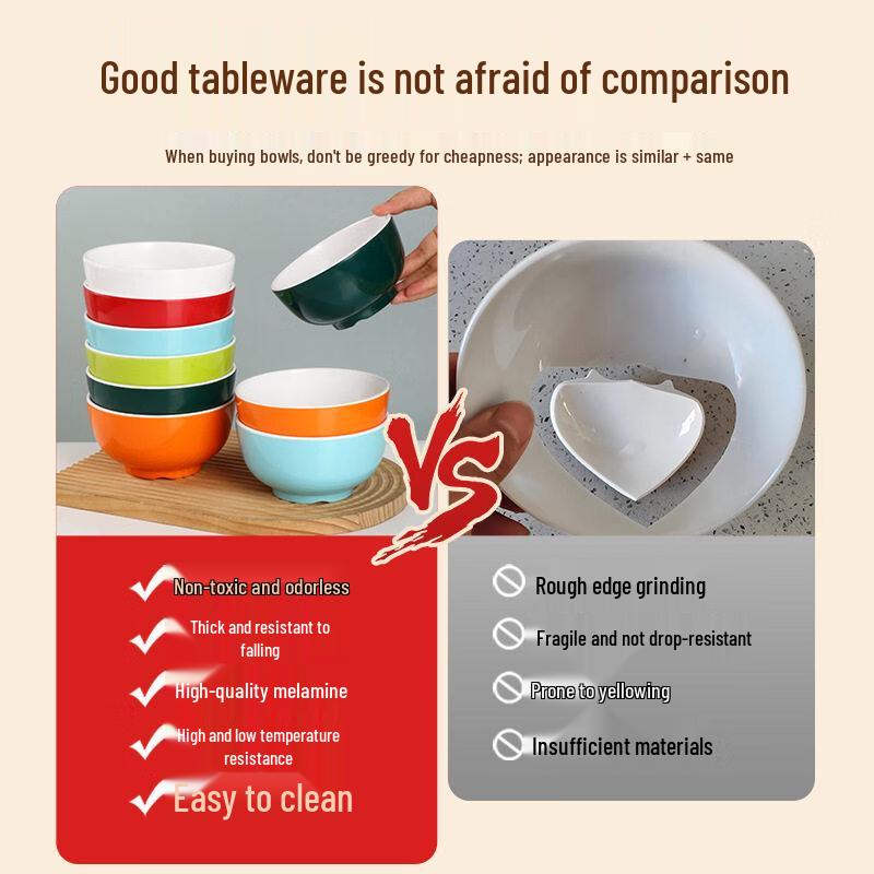 A8 Tempered Melamine Two-Tone Rice/Soup Bowl