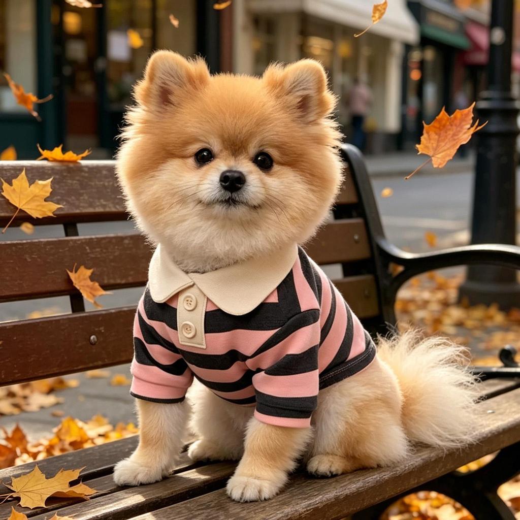 Small Dog Shirts Casual Striped Outfits With Collar Breathable Dog Clothes For Photography Birthday Holiday Party Outdoor Travel