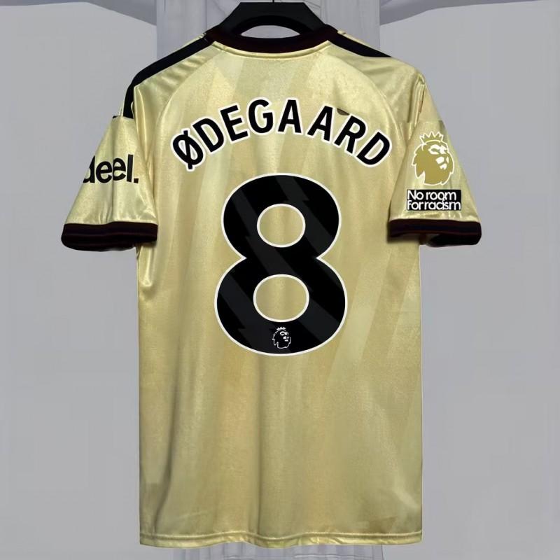 Mens Short Sleeve Football Jersey Premium Fan Edition Striped Design Arsenal Home Match Support