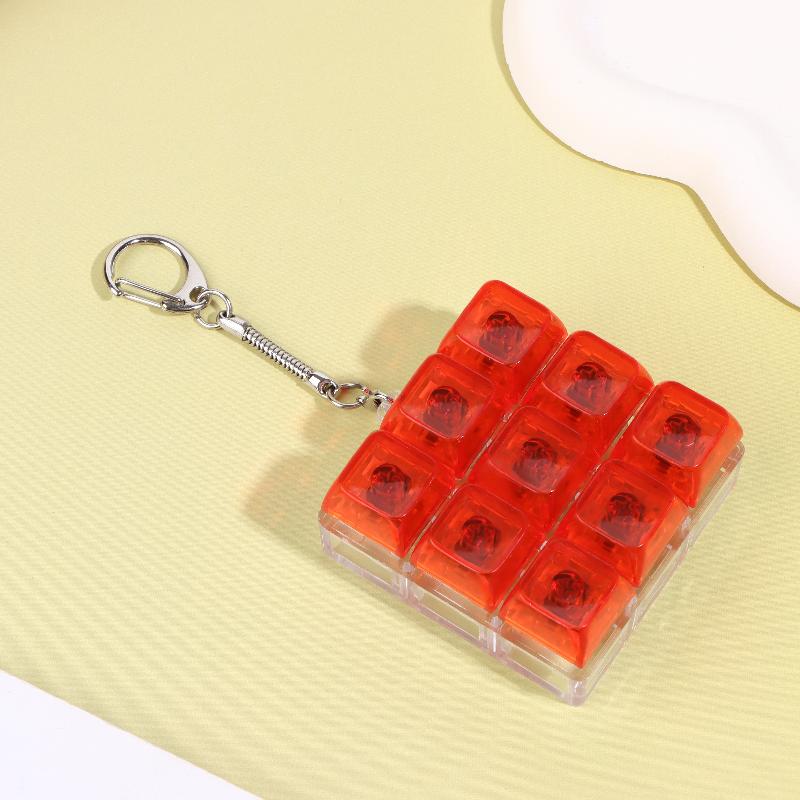 9 Keys Finger Keyboard Caps Relief Stress Toy Button Keycap Keychain Mechanical Keyboard Button Stress Relief Toys