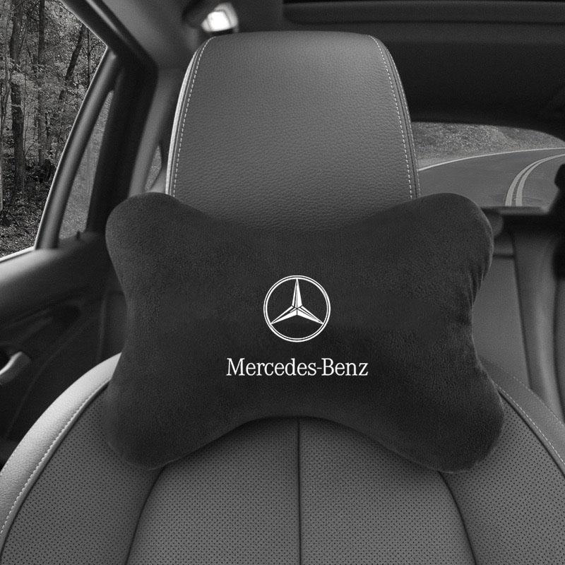 Car Headrest Neck Pillow A Pair Seat Belt Shoulder Pads for Mercedes Benz MB A C E S Class GLC CLE CLA GLB GLS W177 Accessories BA1