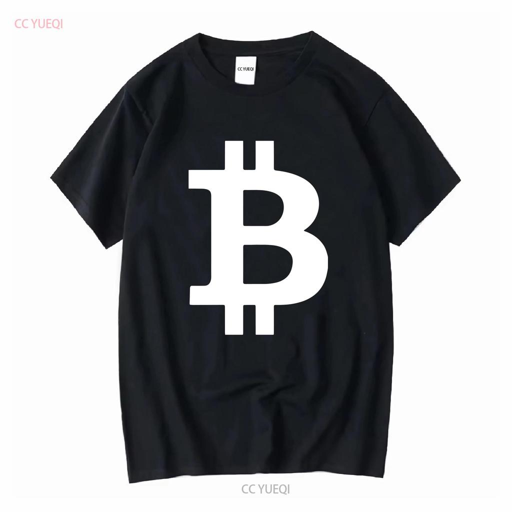 Bitcoin Logo T Shirt long or short sleeves vintage Washed homme Breathable Stretched Versatile Casual Slightly graphic