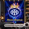 TapestryInter Milan Custom Name Text Personalized Wall Hanging Tapestry Home Wall Decor