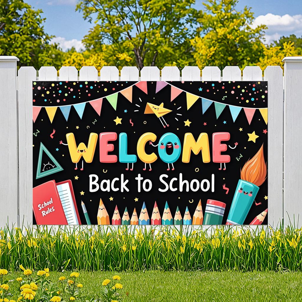 Student Banner Vibrant Colors Welcome Banner Educational Banner Decorative Flags Welcome Sign For Welcome Ceremony Indoor