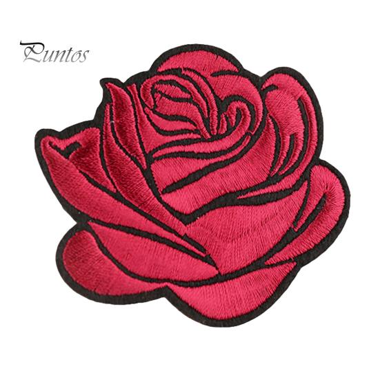 

Нашивка для одежды, роза, утюг на тканевой нашивке с цветочным значком, аксессуар для одежды для одежды пурпурно красный