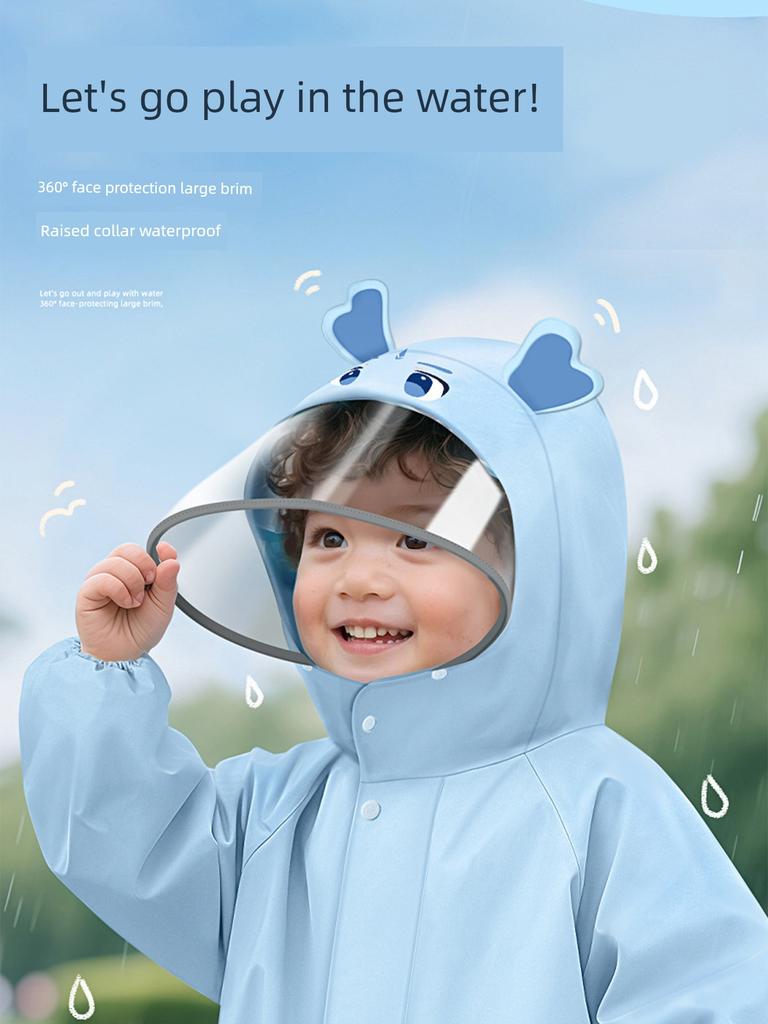 New Style Kidsren's Raincoat for Boys and Girls In Kindergarten, 2-Year-Old Boys and Girls, Rain Boots Set, Kidsren's Rain Boots Set To Protect