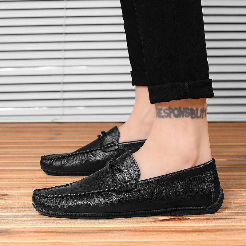 New Style of Doudou Shoes Men's Small Leather Shoes Korean-style Instagram Trendy Shoes Light-soled Casual Lazy Shoes