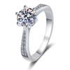 S925 Sterling Silver Women’s Ring - 1 Carat Moissanite, Korean Six-Prong Fashion Style