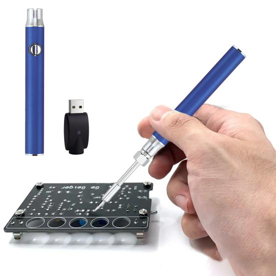 Thread Soldering Iron Kits 3 Gear Adjustable Voltages Stainless Steel Construction Welding Tool Kits with USB Adapter Fast Heating Portable Pen