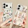 Retro Collage Style Phone Case For iPhone 17 Pro Max Plating Lens Frame Clear Soft Cover For iPhone 16 15 14 13 Pro Max 11 16E 17E