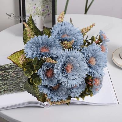 Realistischer künstlicher Chrysanthemenstrauß, exquisit, ohne Bewässerung, gefälschte Chrysanthemenblumen, Heim- und Hochzeitsdekoration