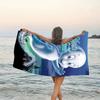 1pc Casper Beach Towel with Custom Name, Beach and Seaside Swimming Pool Equipment, Fashion Pattern, Rectangular, Travel Essential