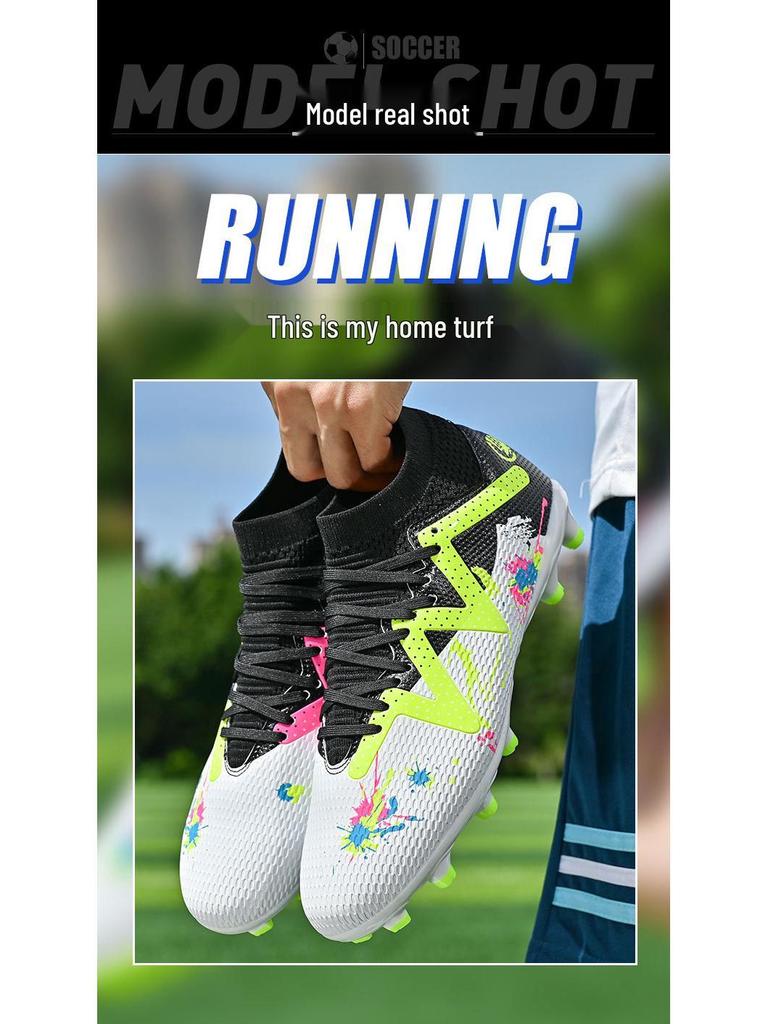 Unisexowe buty piłkarskie typu high-top antypoślizgowe na sztuczną murawę dla młodzieży i dorosłych