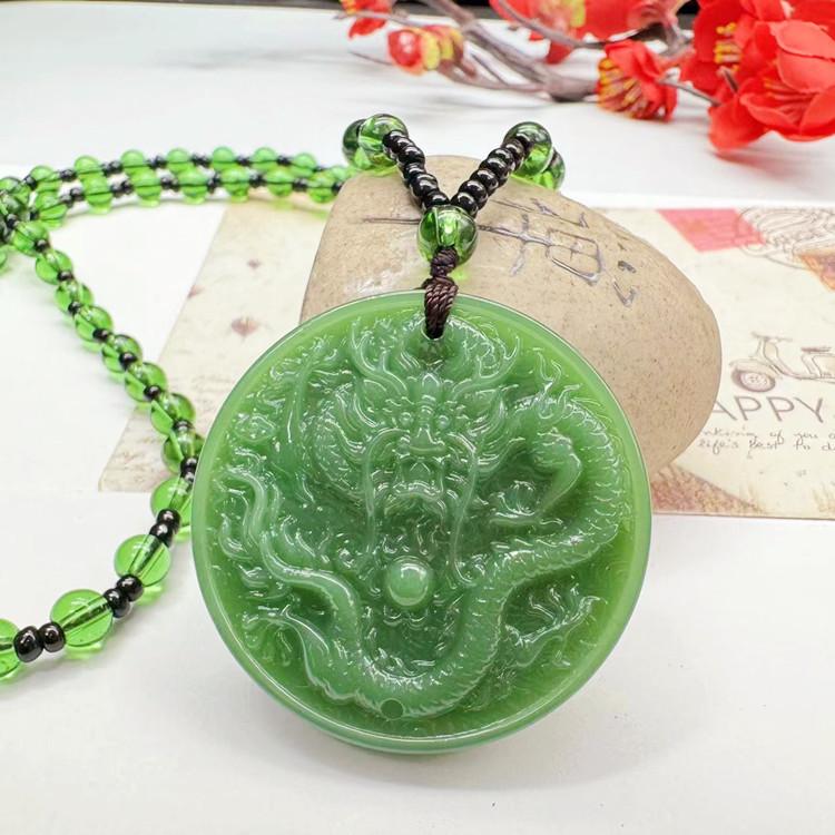 Imitace aventurínu Svetrový náhrdelník - Design zelí Guanyin od značek Wu Shi a Dragon & Phoenix