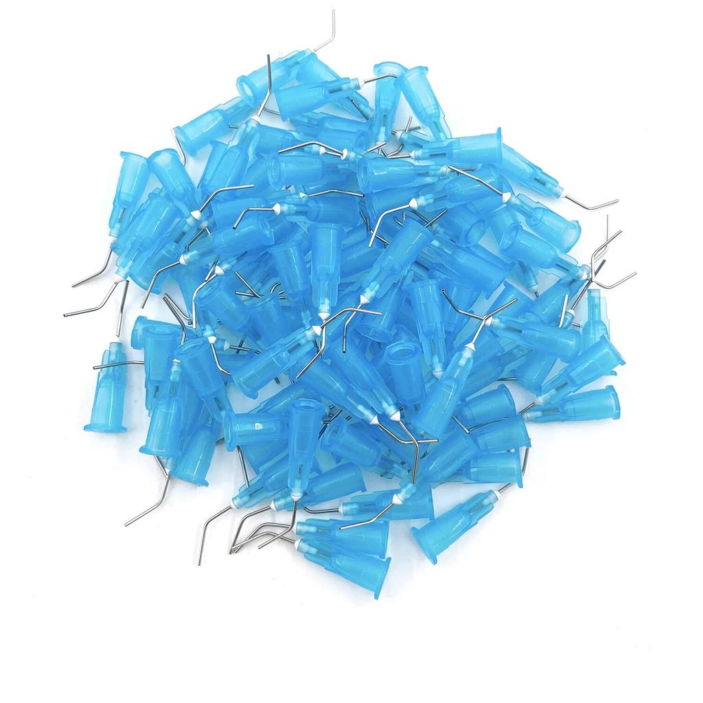 100Pcs/Lot Wellck Pre Bent Dispensing Dental Tip Etchant Resin Flow Composite Needle Tip Dentistry Dental Endoneedles