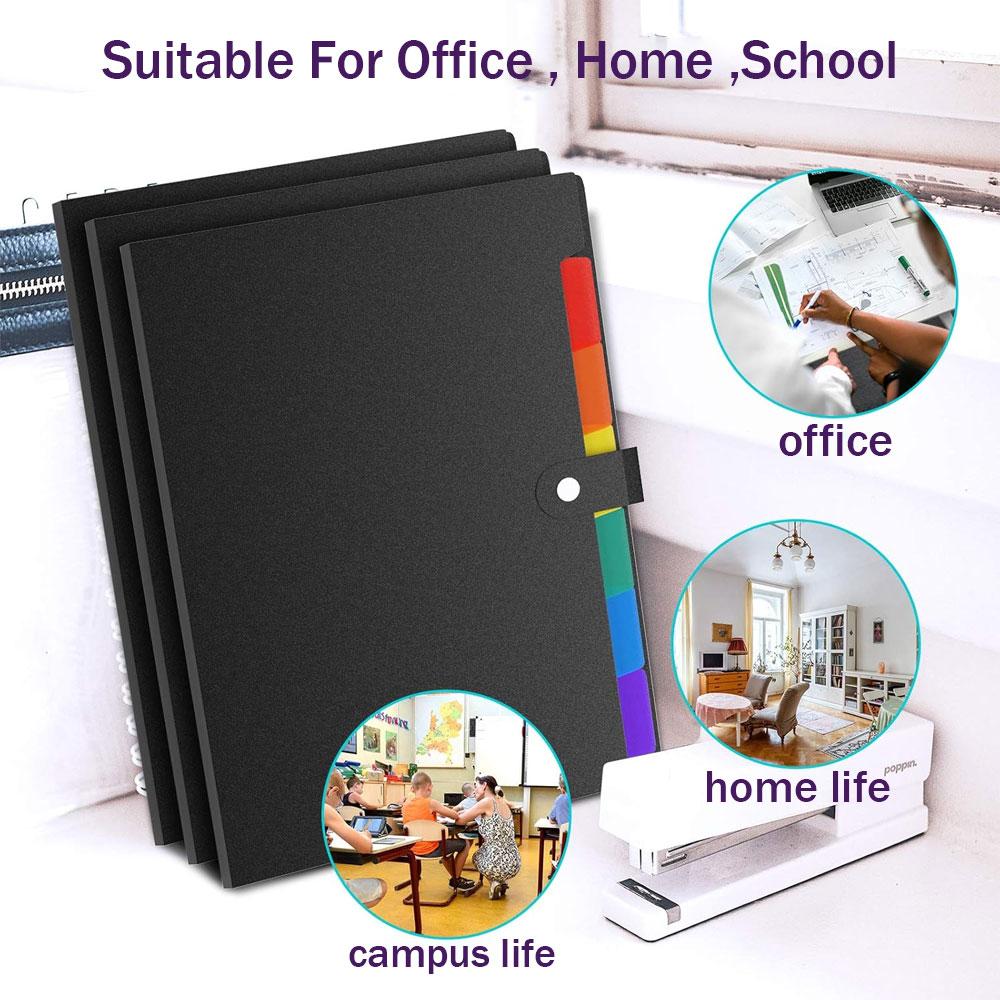 2pcs A4 Plastic Expanding Accordion Folders, Document Sorters, 7 Pockets with Snap Closures, Suitable for Home and Office.