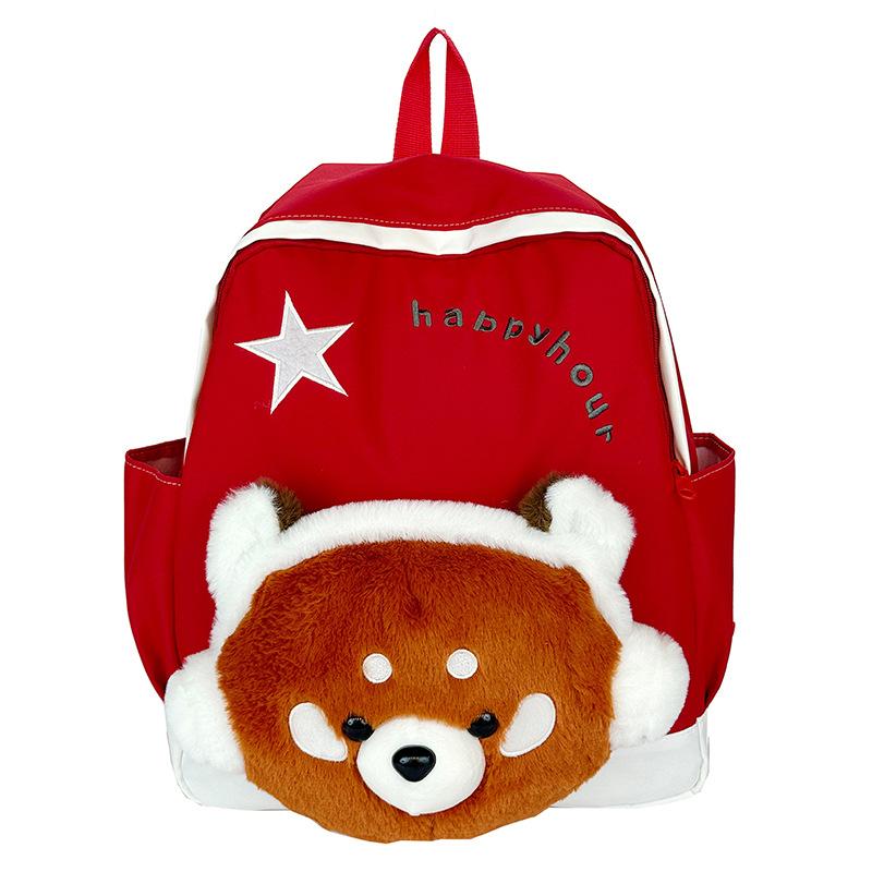 New high-value panda plush bag campus handsome and explosive versatile cute backpack boys and girls schoolbag