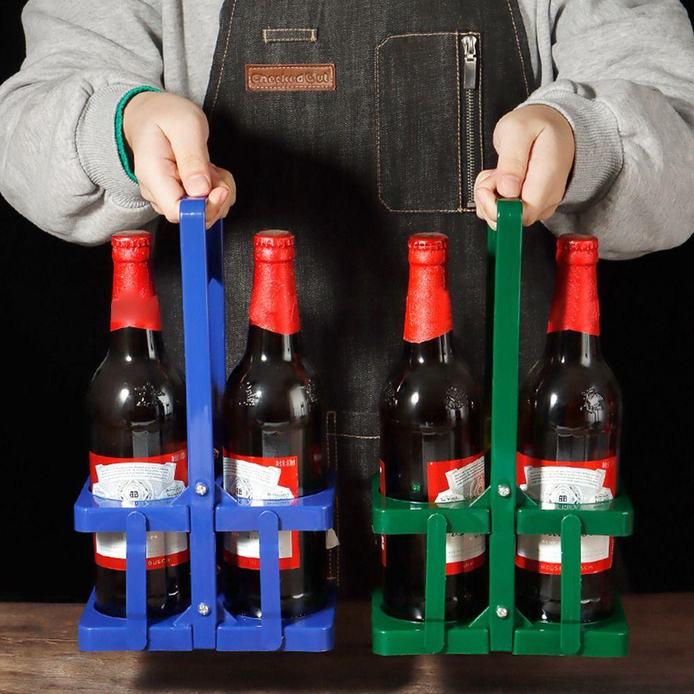 1Pcs Basket Cup Organizer Beer Bottle Carrier 2 Holes Drink Holder Durable Beer Rack