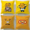 Popular Cartoon Brand Kakao Friends Cushion Cover Soft & Easy-Wash Pillow Case – Versatile for Couch, Bed, Travel and Office
