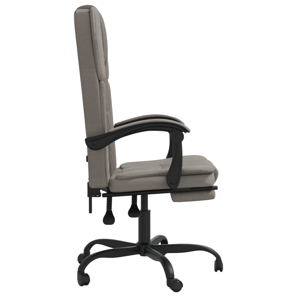 Office Chair with Reclining Function Taupe Fabric