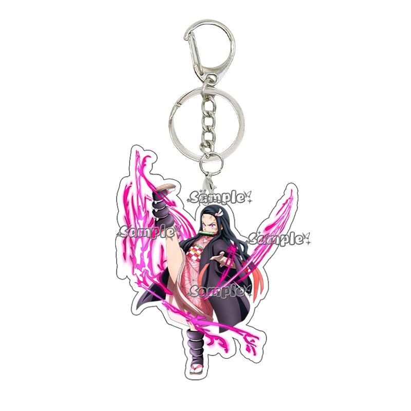 Anime Fashion Kamado Nezuko Cartoon Acrylic Keychain Pendant Charm Bag 5cm Jewelry Accessories Key Ring Gifts Toys for Friends