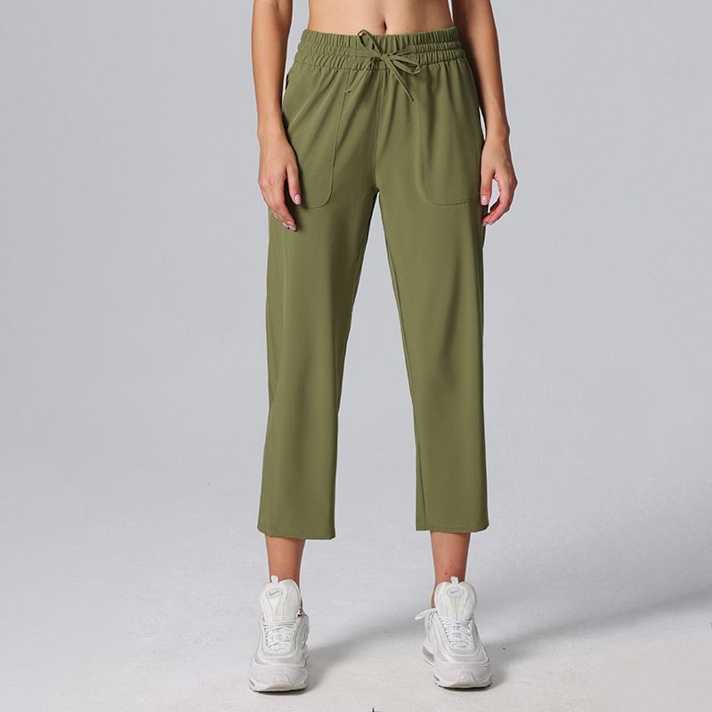 

Thin Lightweight Loose Casual Sports Pants High Waist Loose Pants Women s Summer Drawstring Fitness Pants Running Work Clothing Pants Grass Green 2/XS