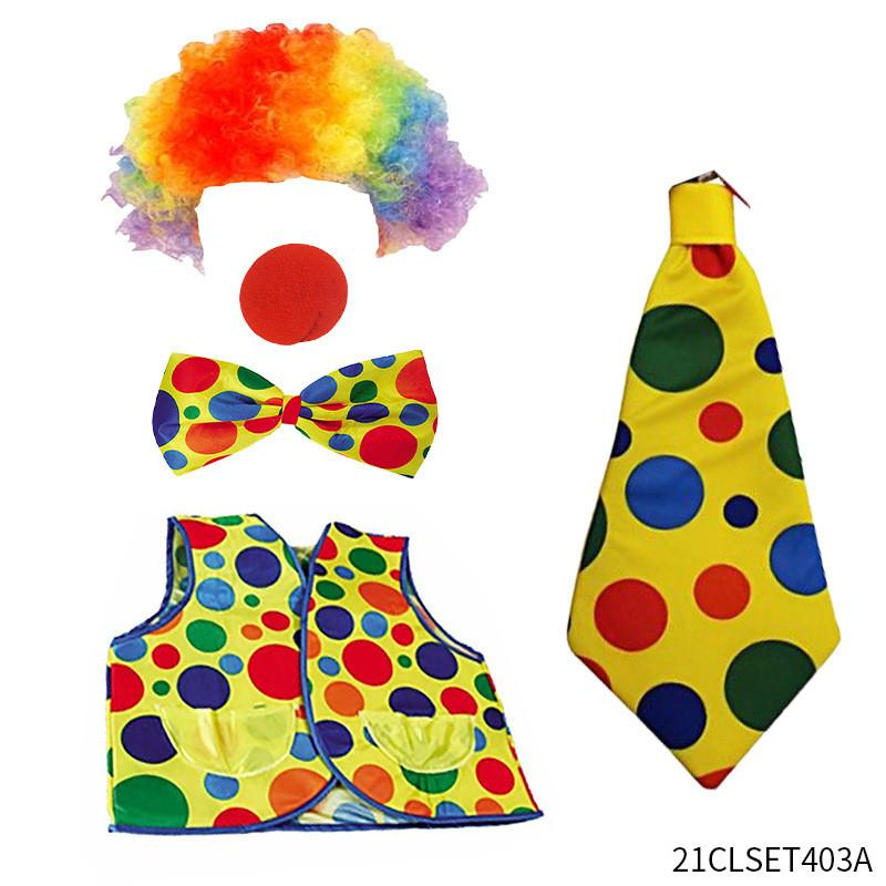Roleplay Joker Outfit With Clown Nose And Wig Set For Cosplay Costume Events