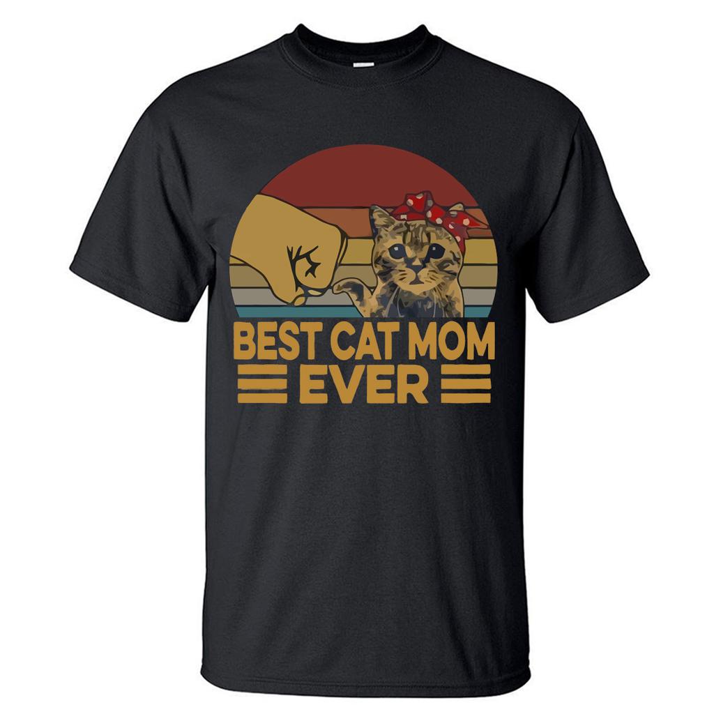 Best Cat Dad Ever Summer Men's T Shirt Cotton Short Sleeve Fashion Cute Streetwear Animal Cats Male Tops Casual Tshirt