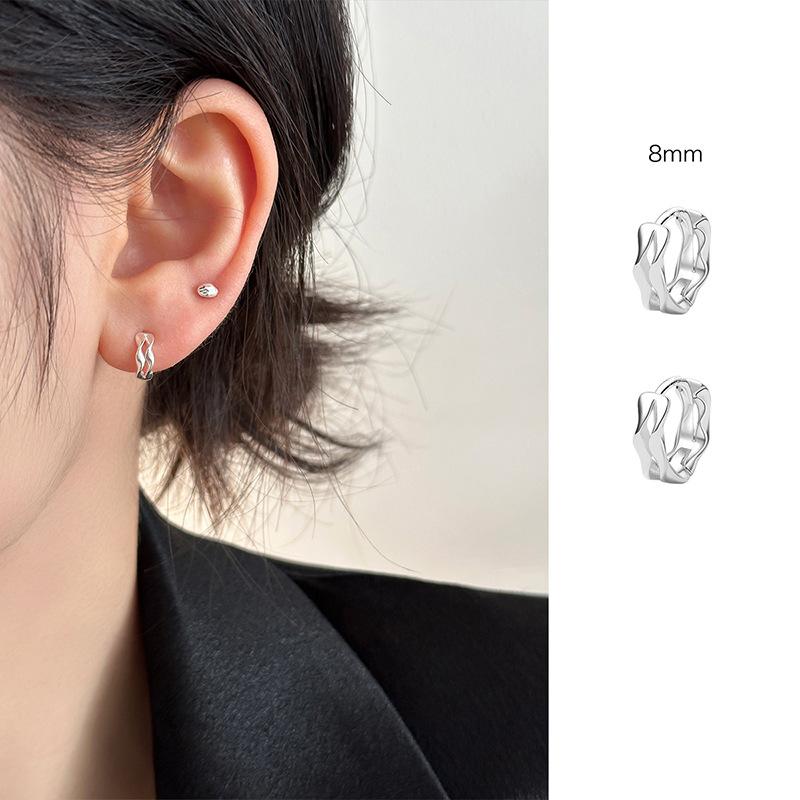Double Layer Mobius Ear Cuff Minimalist Wave Circle Earrings Stackable Sleep Friendly Design