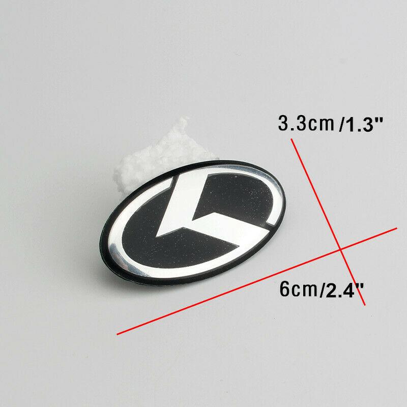 1 SET(7 Pcs) K Logo 3D Emblem Front Grille Trunk + Steering Wheel + Wheel Center Caps Sticker Badge for OPTIMA K5 Forte Koup