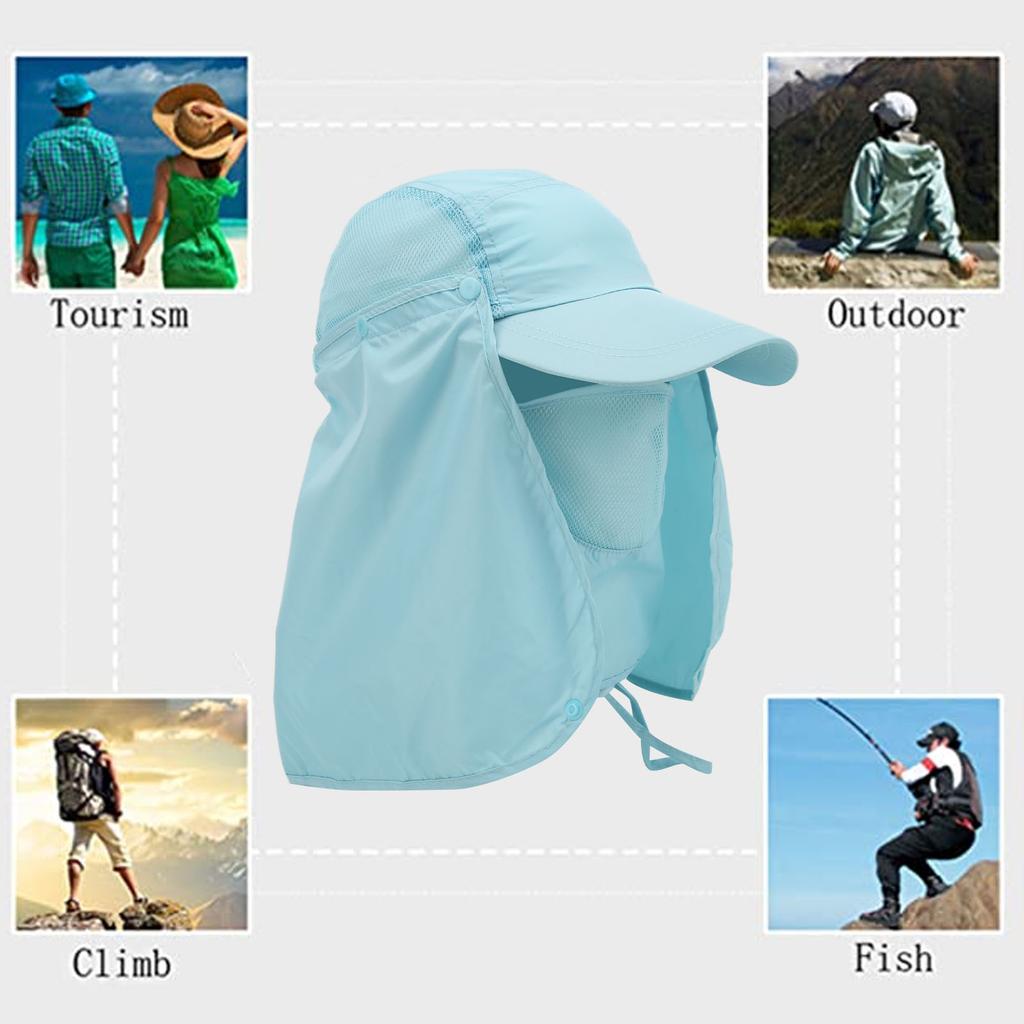 Sun Hat Windproof Sand Prevent with Neck Cover for Outdoor Fishing Hiking Camping