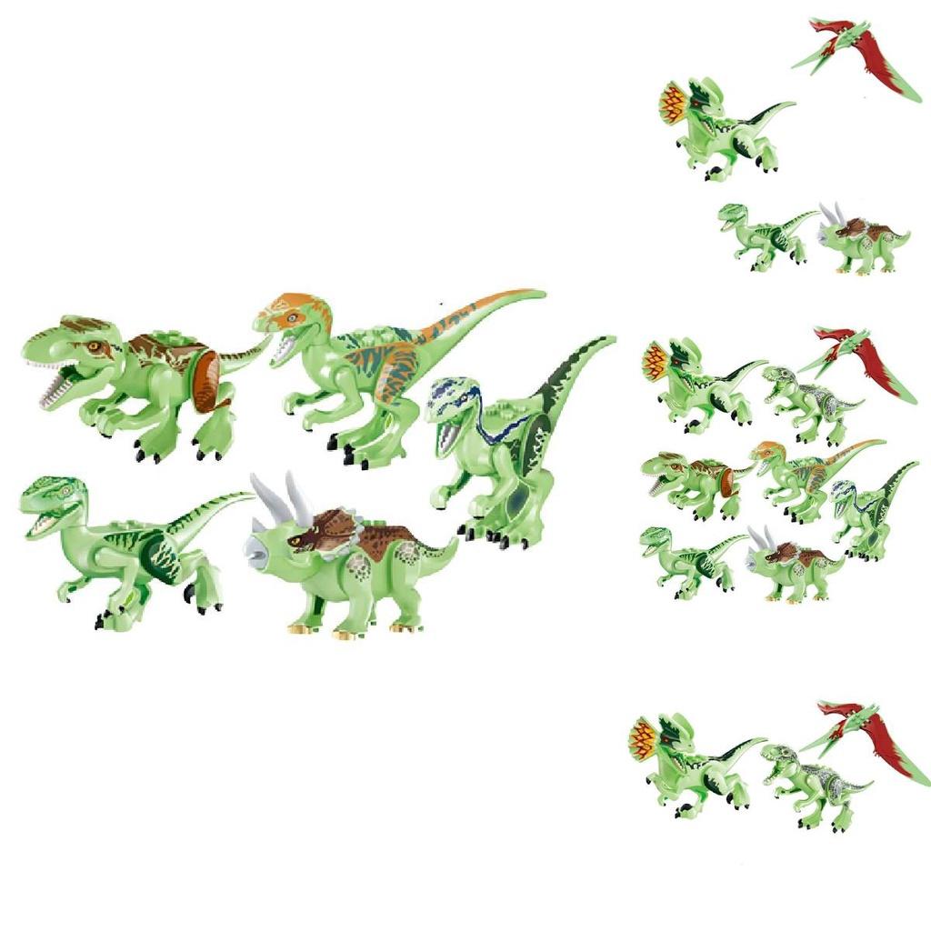 8pcs Fluorescent Jurassic Dinosaur Building Blocks For Kids Non-toxic And Safe Material