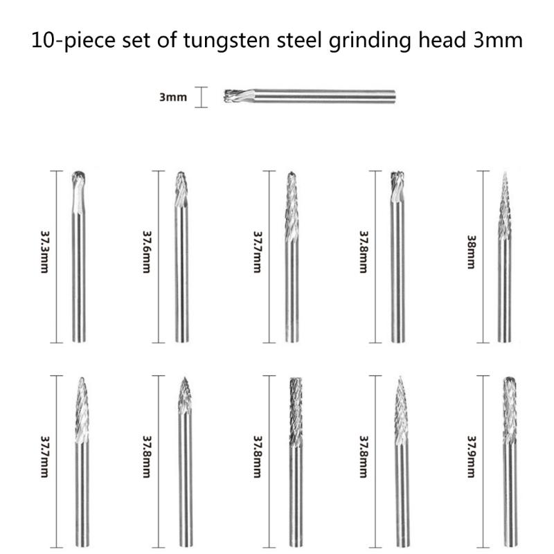 Precise Tungsten Steel Rotary Burrs File Grinding Heads for Effective Grinding in Metal Wood Sculpting Polishing Carving